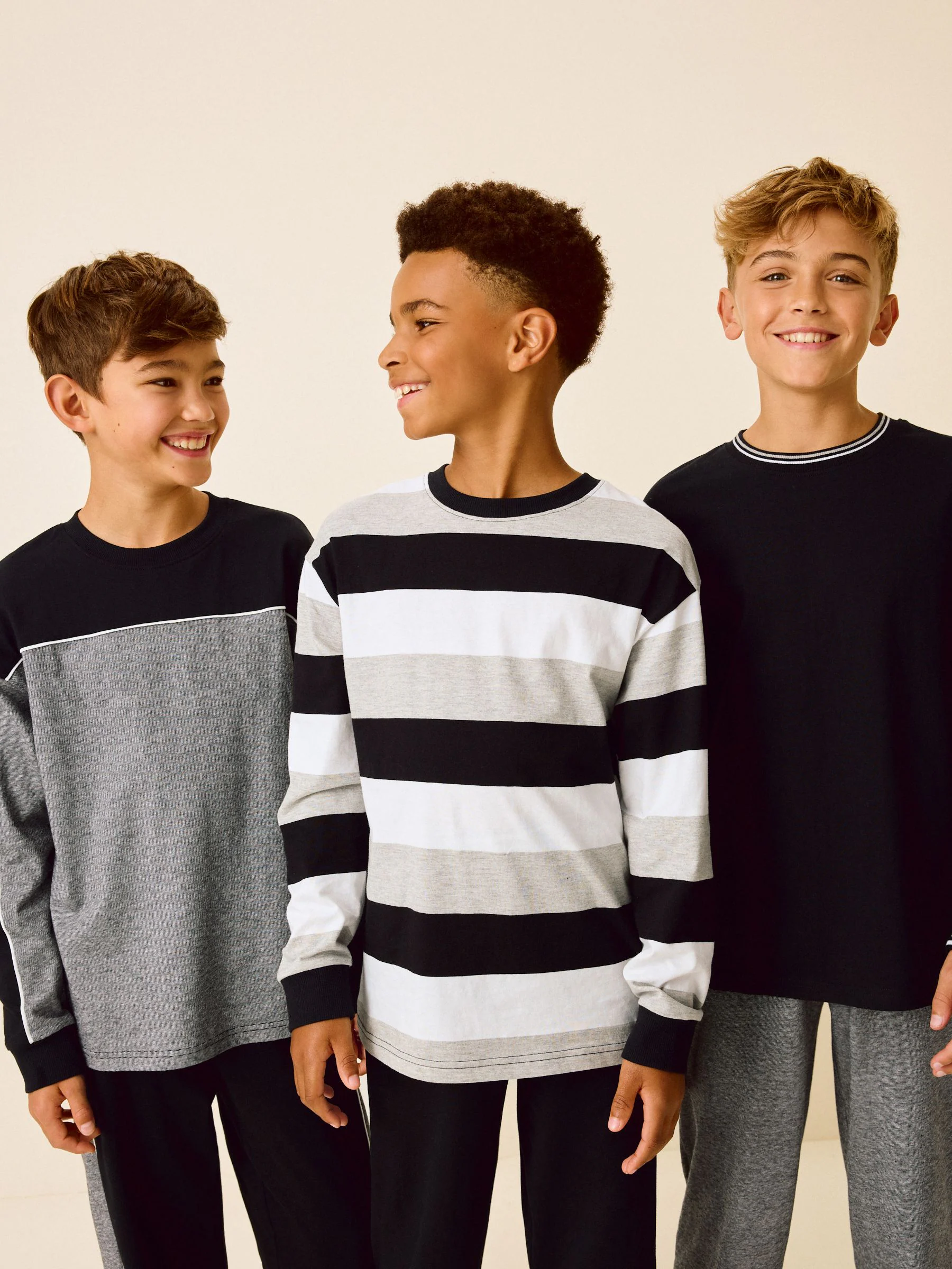 Monochroom - Pyjama met korte pijpen 3 stuks (3-16jaar) (3-16jaar)
