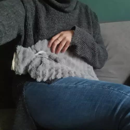 2L varmeflaske med fluffy etui | Stor varmtvannsflaske med plysjtrekk