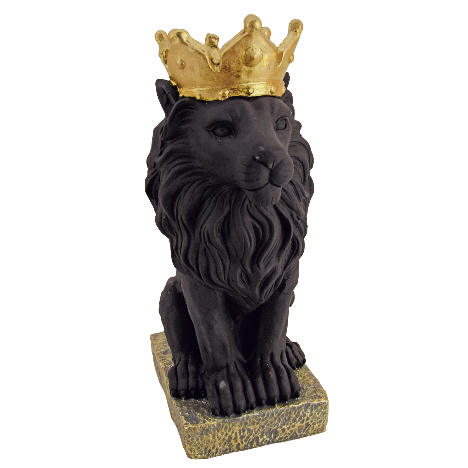 Dekofigur LÖWE - schwarz-gold - Glitzer - 48 cm