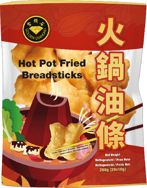 Golden Diamond Bevroren Gebakken Deegsticks Voor Hot Pot 200g