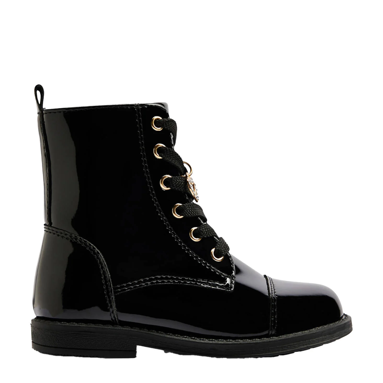 Graceland kleuter lak veterboots zwart