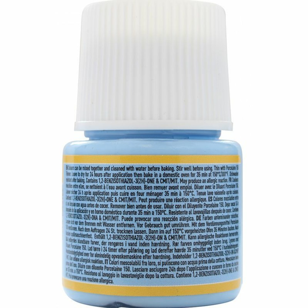 Peinture à l'eau brillante pour porcelaine - bleu pastel - 45 ml