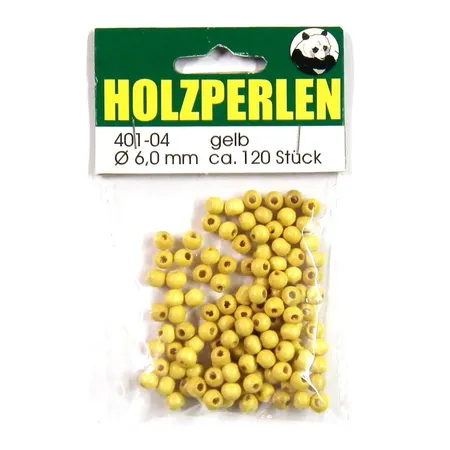 Meyco Holzperlen 6 mm, gelb, ca. 120 Stück