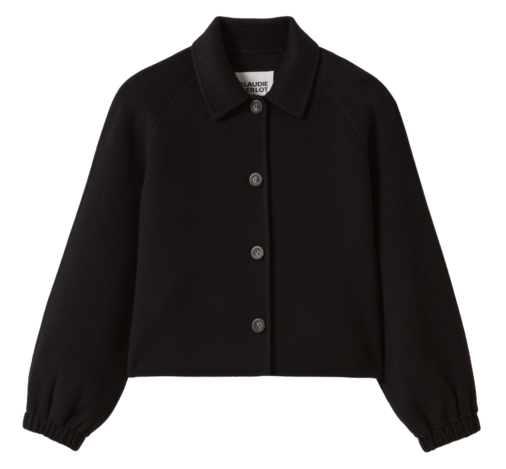 Veste courte en laine mélangée | Noir
