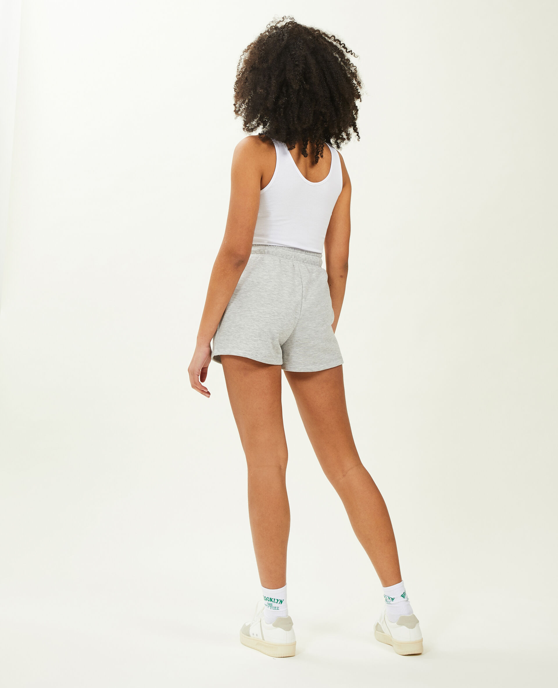 Short en molleton - Gris chiné