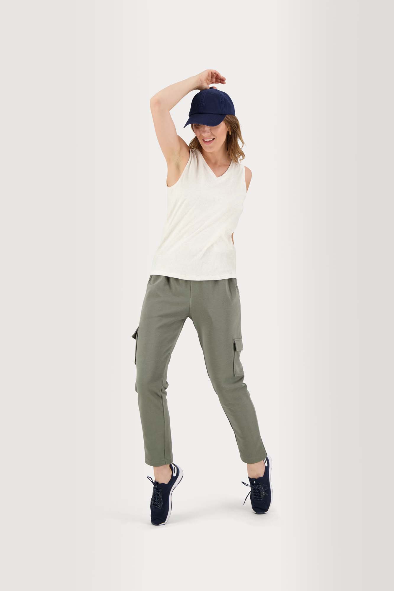 Débardeur Femme Col V Coton Blanc