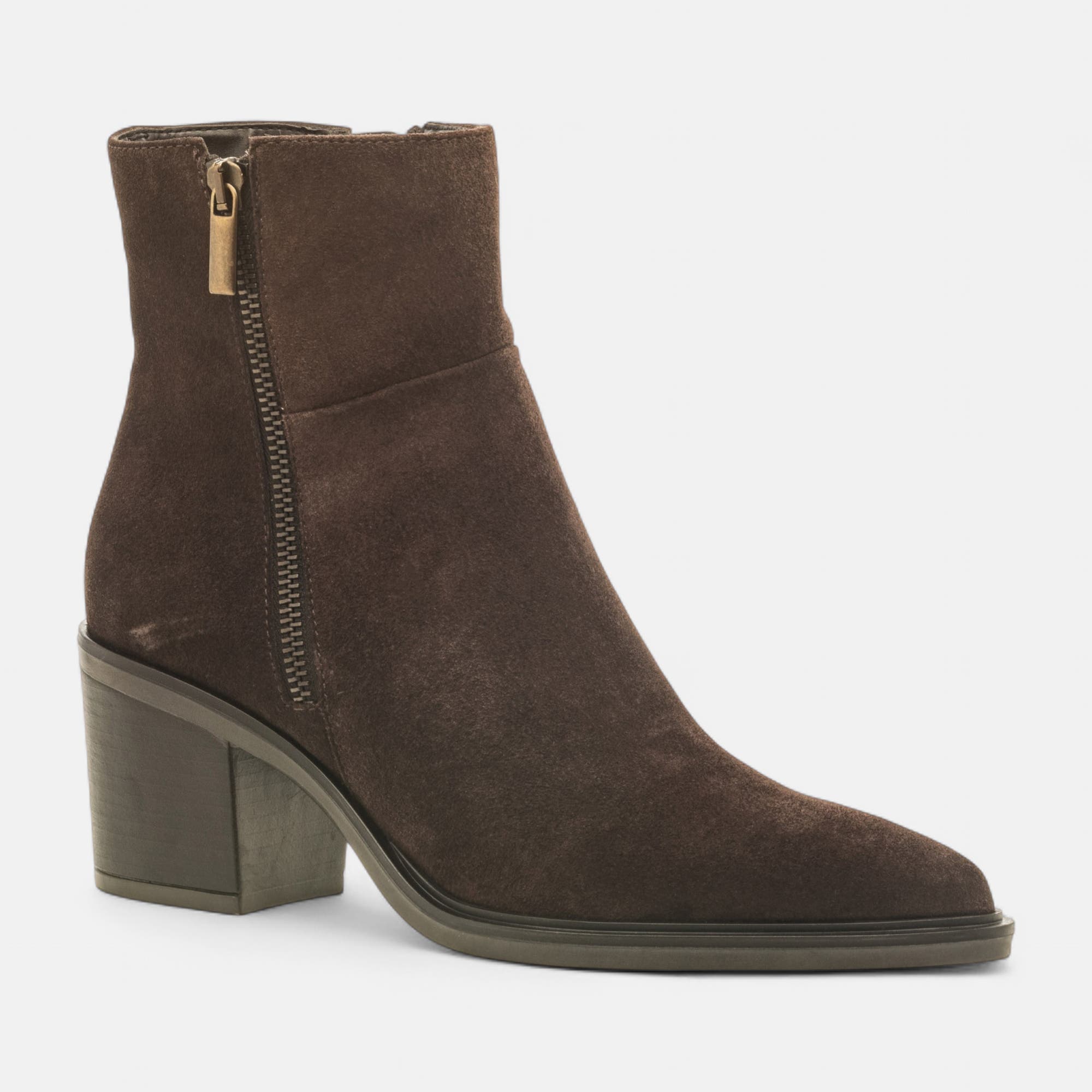 Bottines à talon Femme en cuir marron