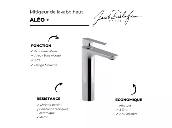 Mitigeur lavabo haut JACOB DELAFON Aleo+
