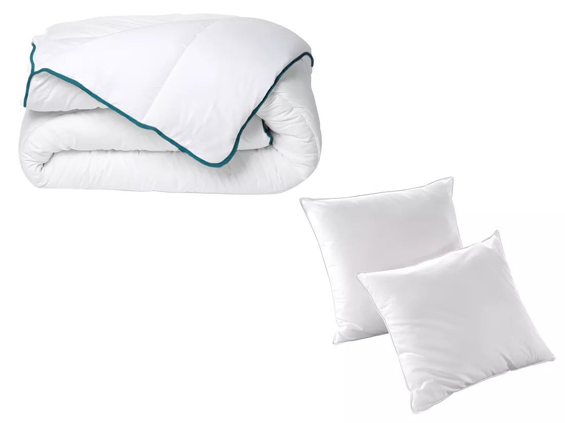 Pack Couette chaude 240 x 260 cm + 2 oreillers 60 x 60 cm recyclés de DREAMEA - ROSA