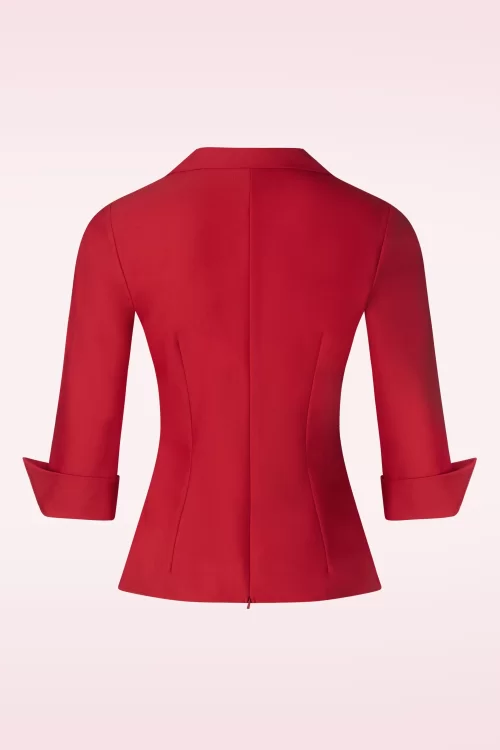 Glamour Bunny Business Babe Dianne blouse in rood