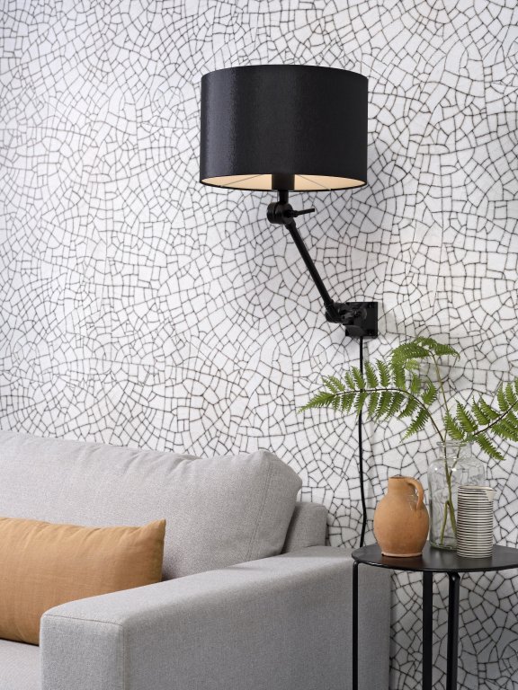 It's about Romi Amsterdam wandlamp met kap W1 licht linnen
