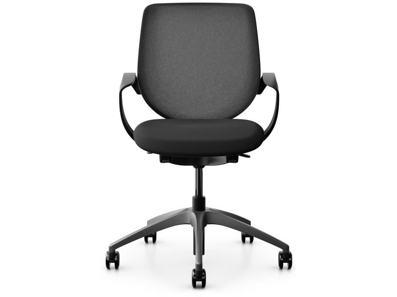 Giroflex Bürostuhl 313 mit Netzrücken und Armlehnen, Schwar Arbeitsstuhl für gesundes, ergonomisches Sitzen