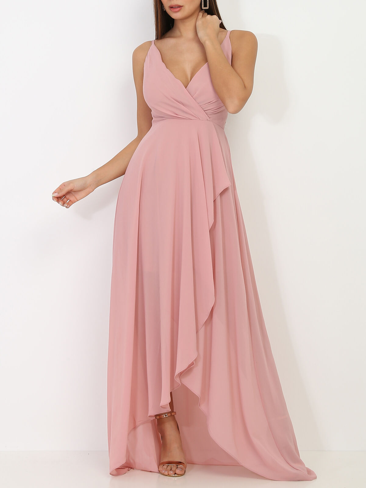Robe de soirée longue- Vieux rose