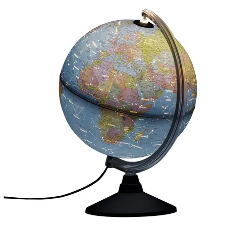 Idena Globus, Leuchtglobus, Ø 25 cm, mit politischem Kartenbild und Sternbildern