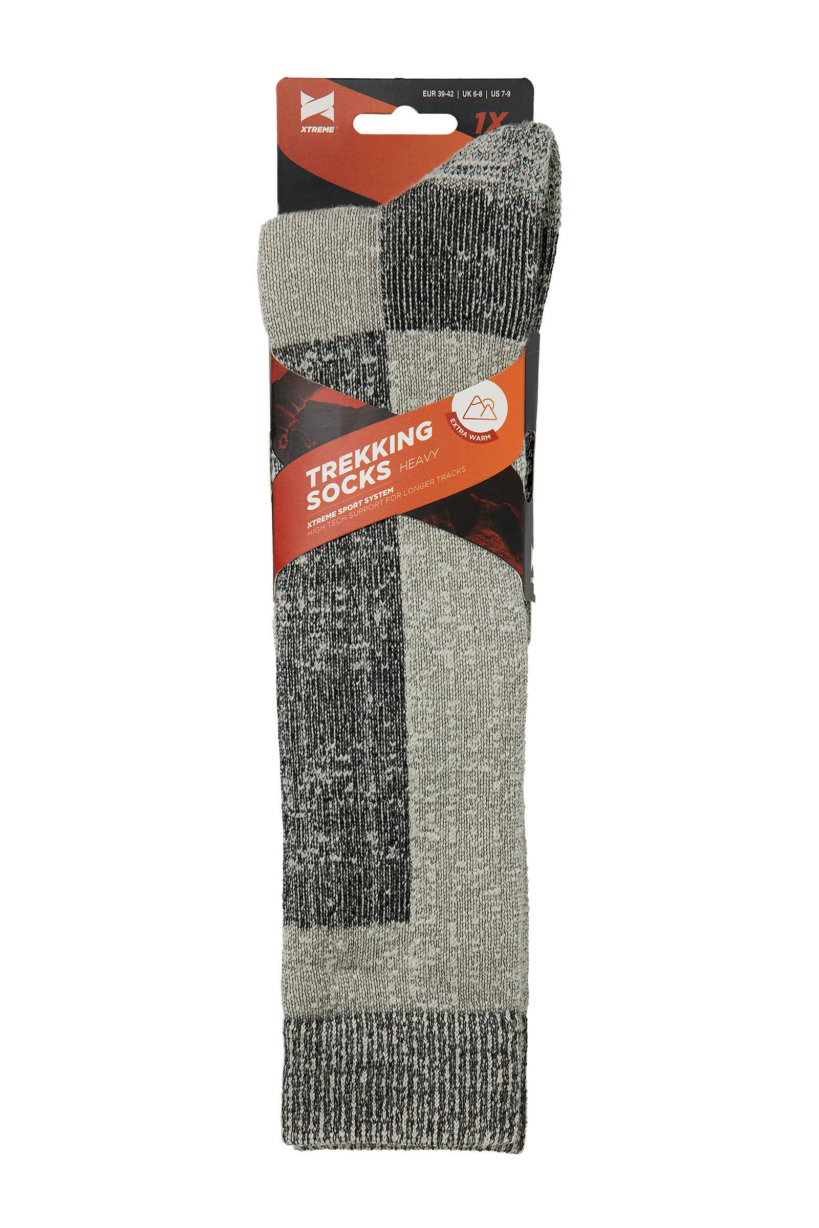 Xtreme thermo wandelsokken grijs/beige