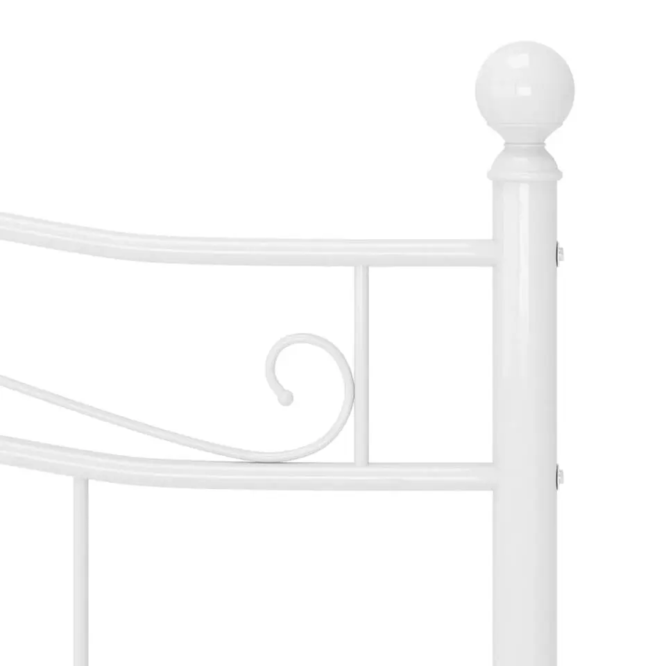 vidaXL - Bed frame met hoodfbord en lattenbodem - Wit - Metaal - 140x200 cm