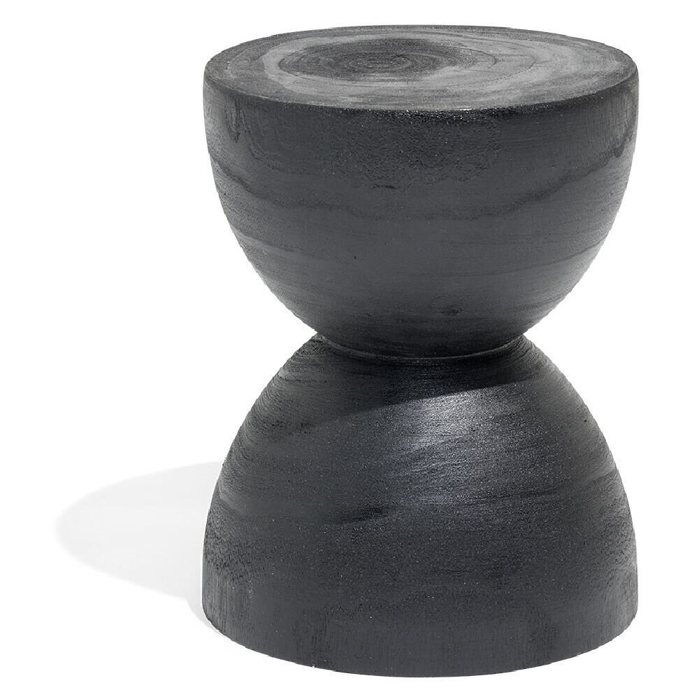 Bout de canapé Tammy bois paulownia noir Ø27xH33cm