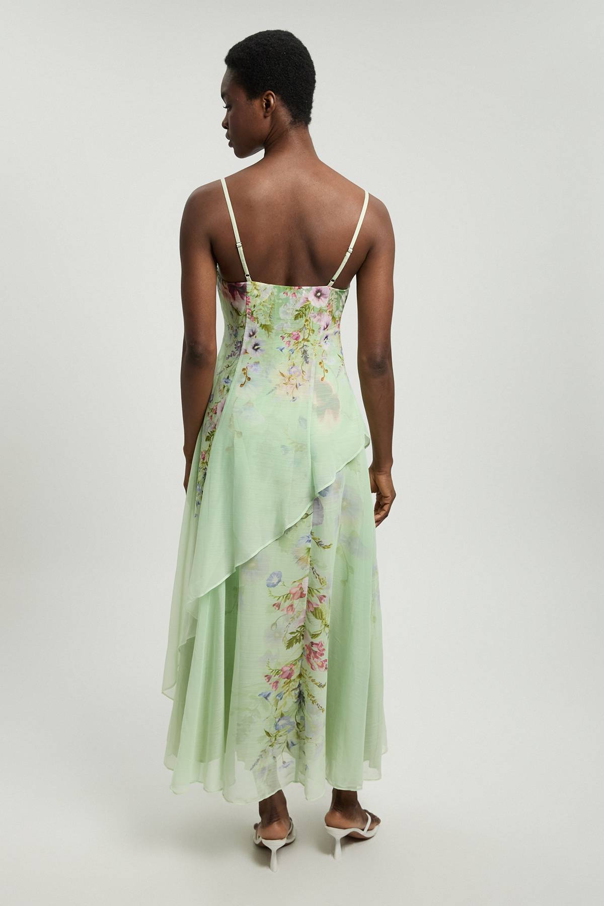 KarenMillen Robe Longue En Mousseline À Imprimé Floral Avec Bretelles