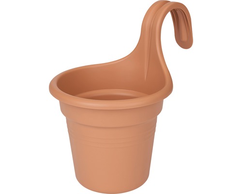 elho Green Basics kunststof plantenpotset, Ø 18 cm, H 26 cm, terracotta, inclusief houder en schotel