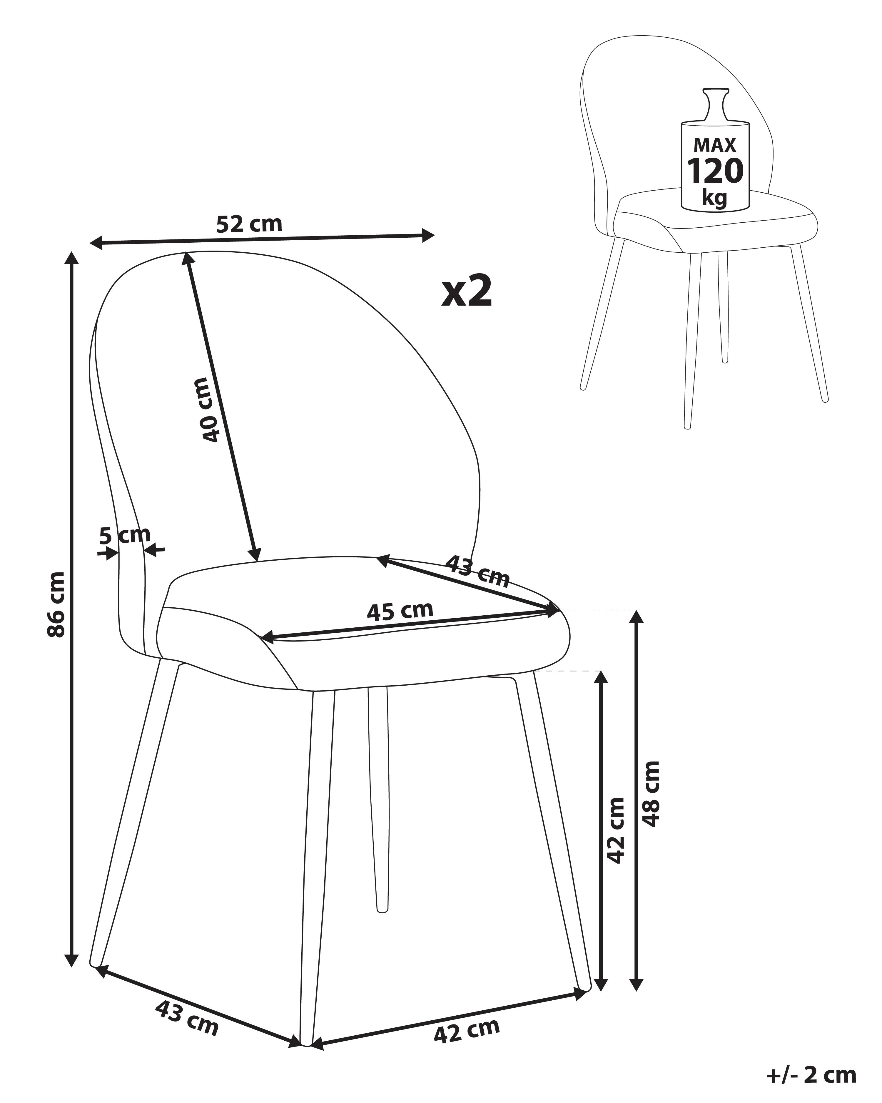 Set van 2 eetkamerstoelen ELOY Corduroy Donkergroen