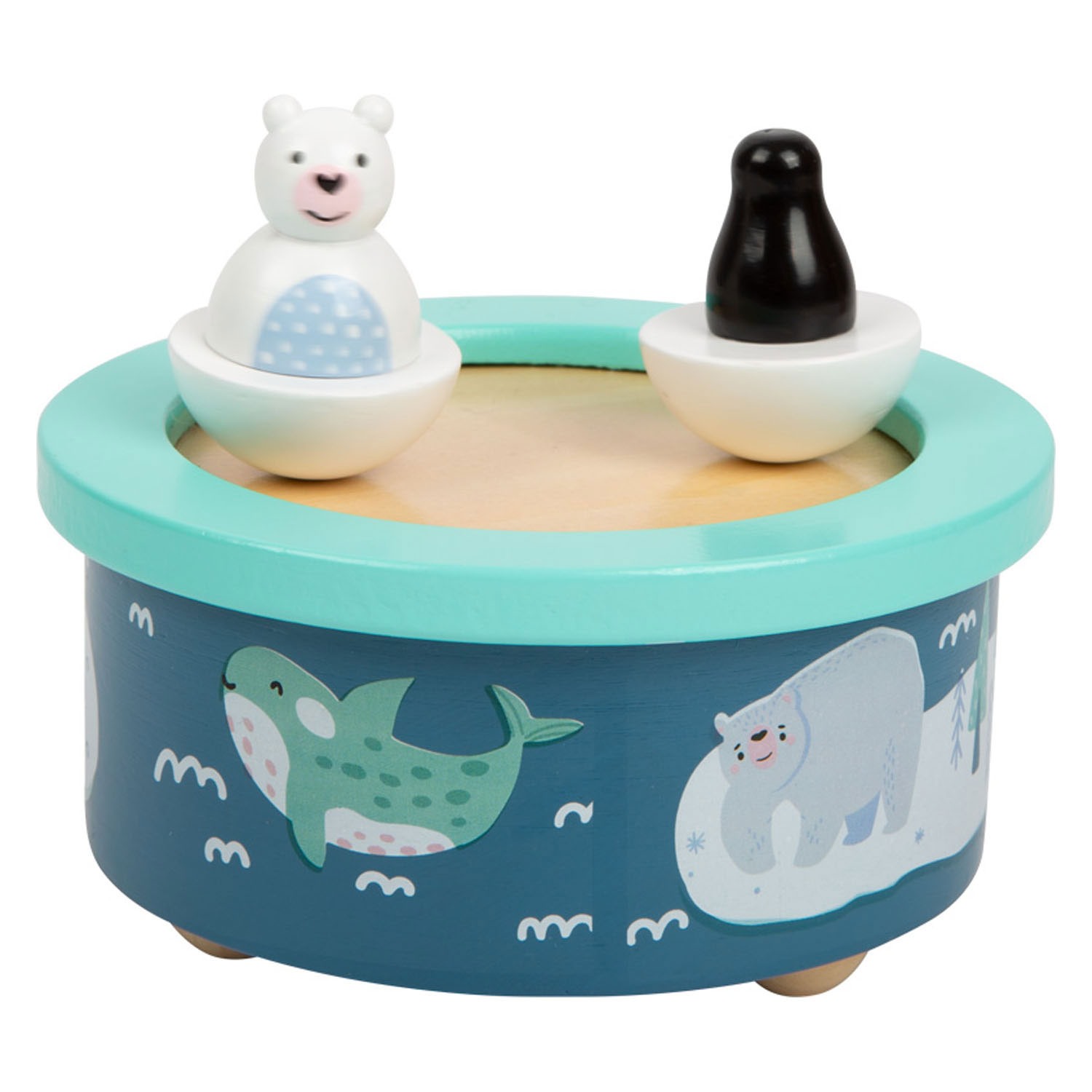 Small Foot-Houten Muziekdoos Noordpool Opwindbaar