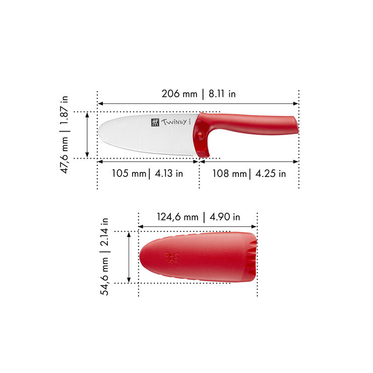 Zwilling Twinny Kokkekniv, 10 cm rød Rød