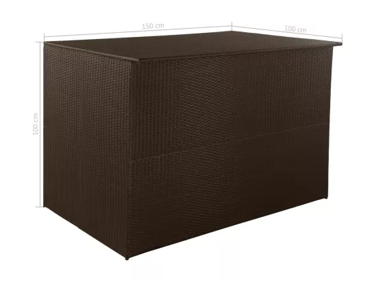 Boîte de stockage de jardin marron 150x100x100cm Résine tressée