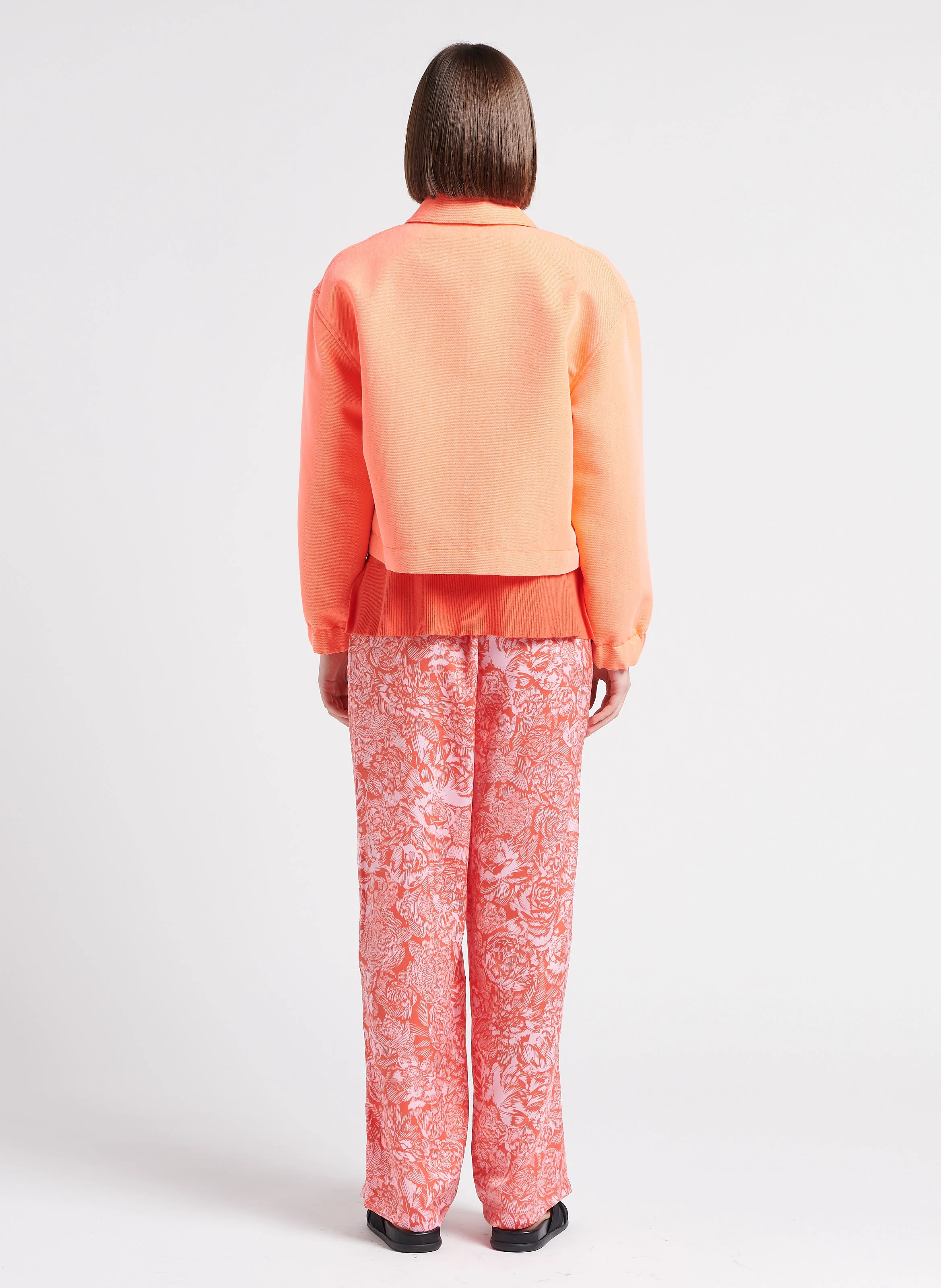 DALINDA - Pull col rond en maille mélangée | Rose