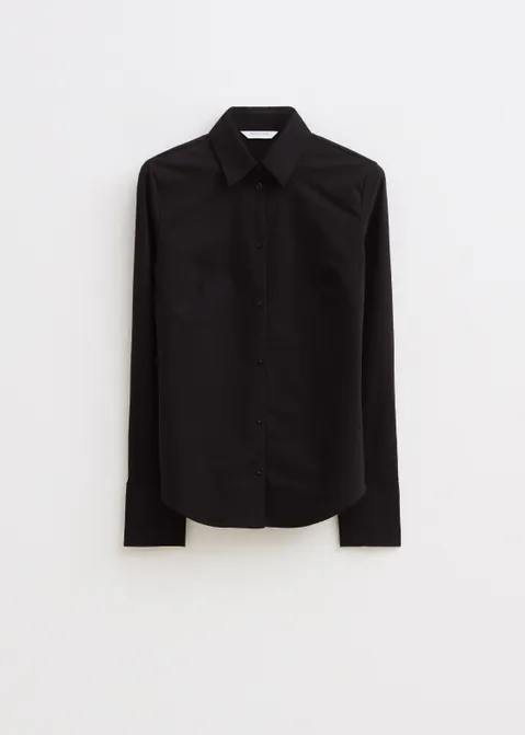 Basic stretch blouse zwart (ZWART)