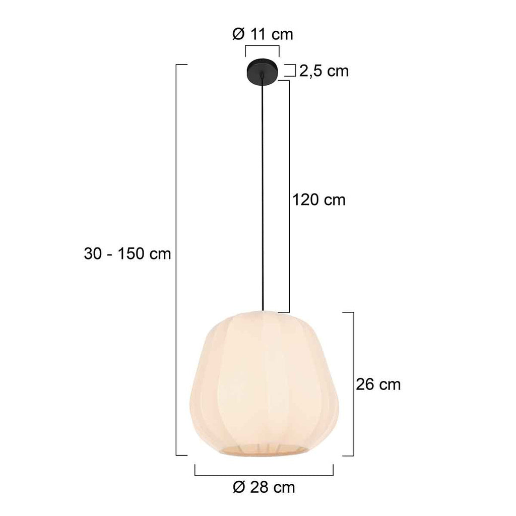Anne Light & Home Hanglamp Sable CrÃ¨me Linnen Ã 28cm E27 fitting