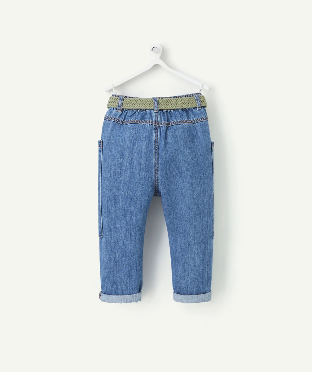 JEAN RELAX BÉBÉ GARÇON EN DENIM LOW IMPACT AVEC CEINTURE VERTE