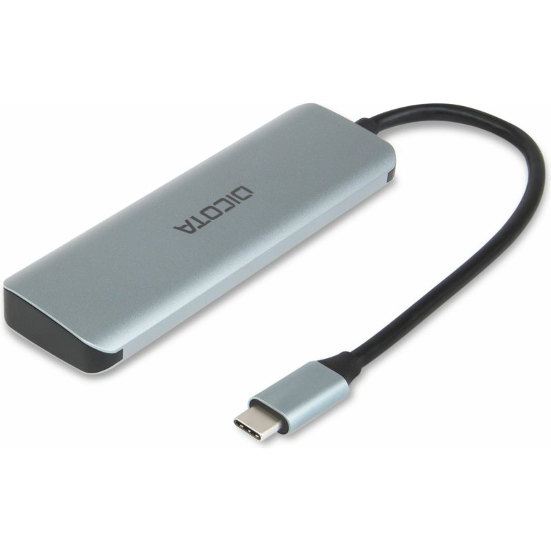 DICOTA D32061 hub & concentrateur USB Type-C 10000 Mbit/s Argent