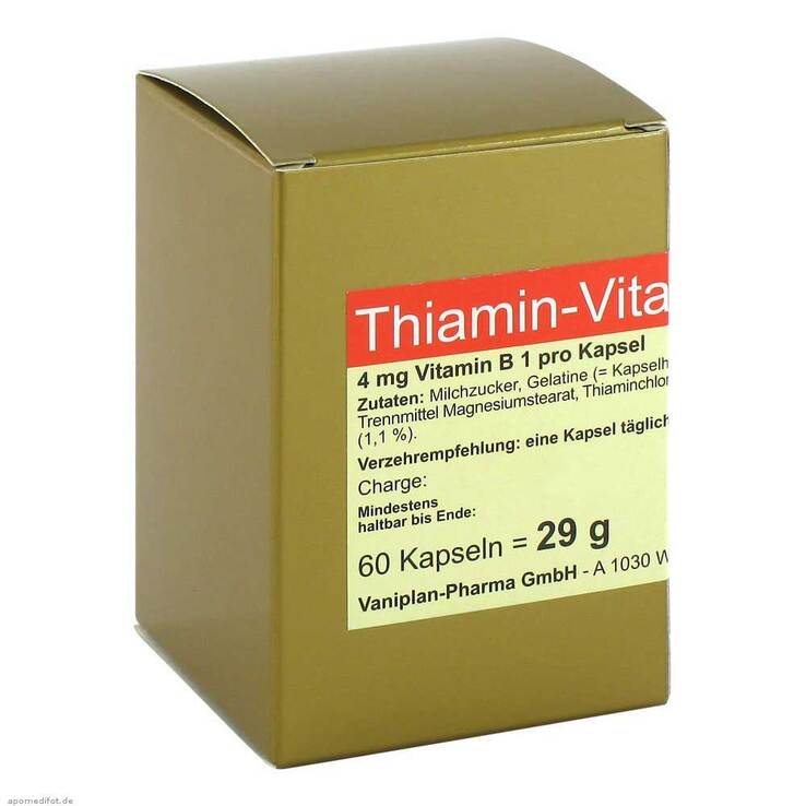 Thiamin Kapseln Vitamin B1, 60 St