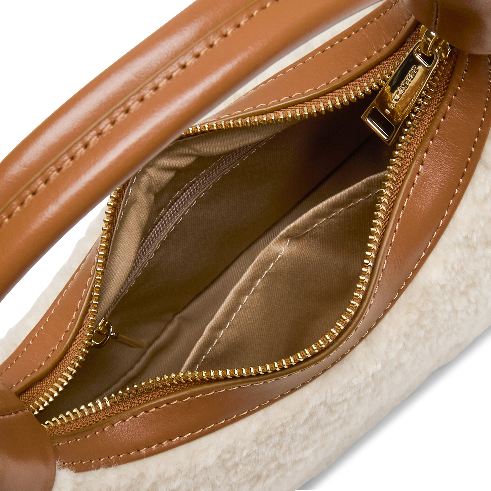 AURA POLAIRE - Sac porté épaule en fourrure synthétique | Marron
