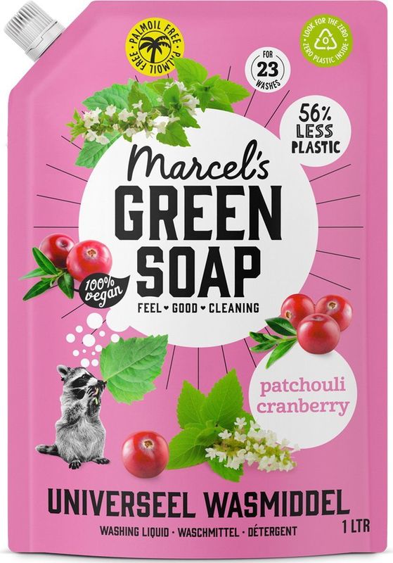 Marcel's Green Soap - Wasmiddel Refill - Patchouli & Cranberry - 4x1L