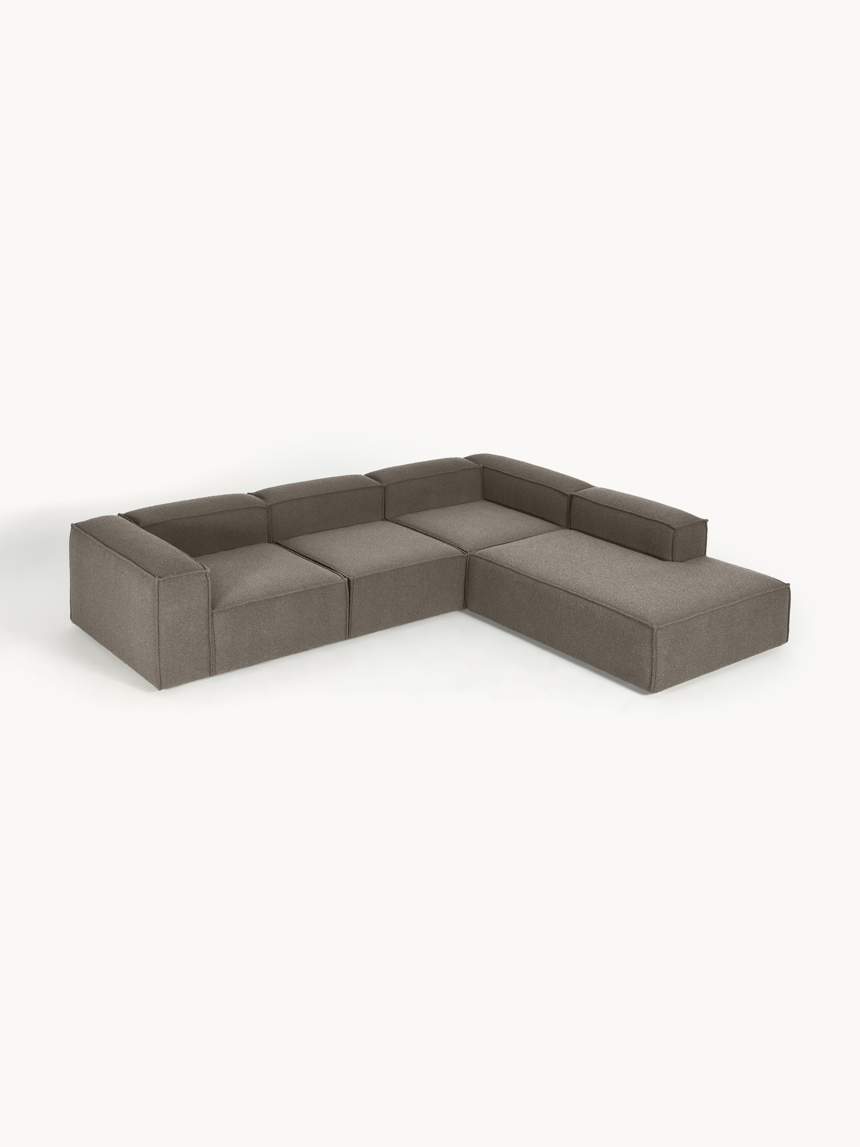 Bouclé modulaire XL hoekbank Lennon (4-zits)