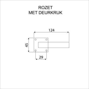 Karwei deurkruk set Lopes vierkant rozet zwart messing