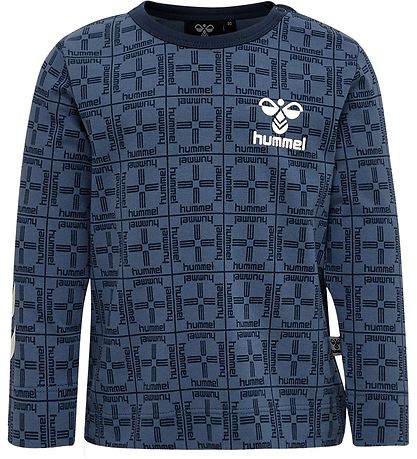 Hummel Bluse - hmlKariertes T-Shirt L/s - Blue Horizon