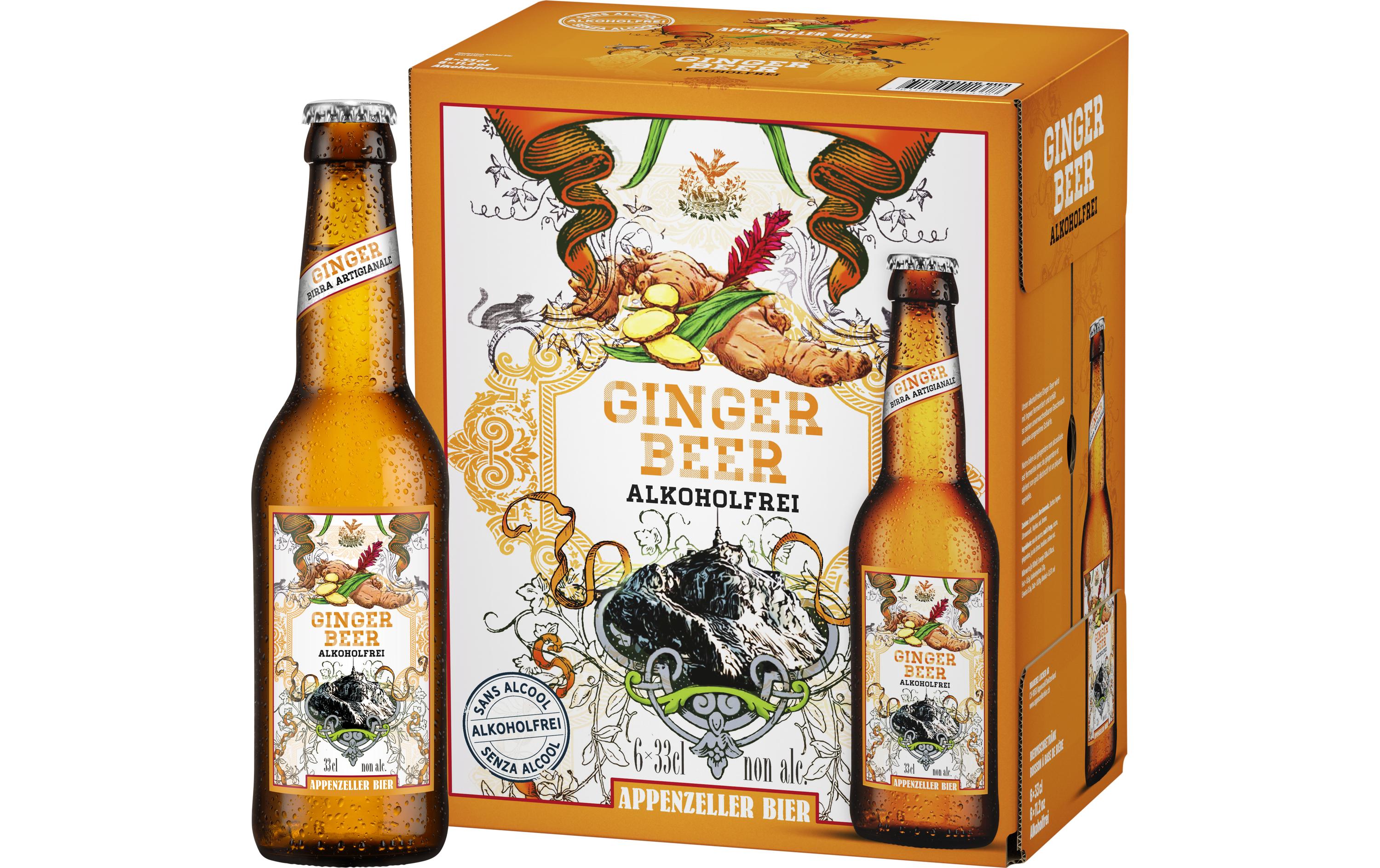 Bier Ginger-Beer alkoholfrei 6 x 0.33 lIngwerbier ohne Alkohol