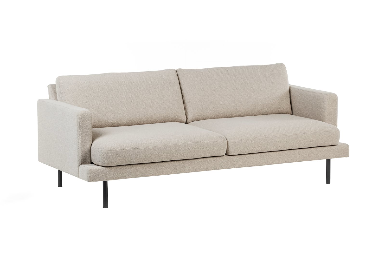 Newport 2,5-seter Tekstil Mia beige med sorte stålben