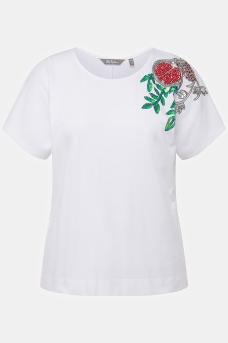 T-Shirt, Stickerei, Oversized, Rundhals, Langarm