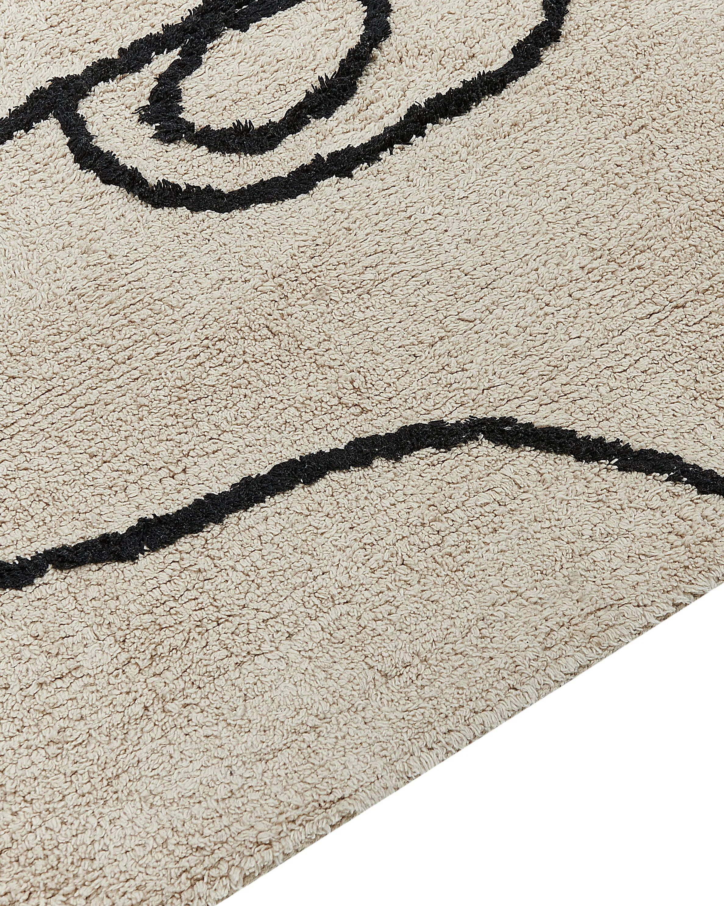 Vloerkleed NURU Lichtbeige 160 x 230 cm Katoen