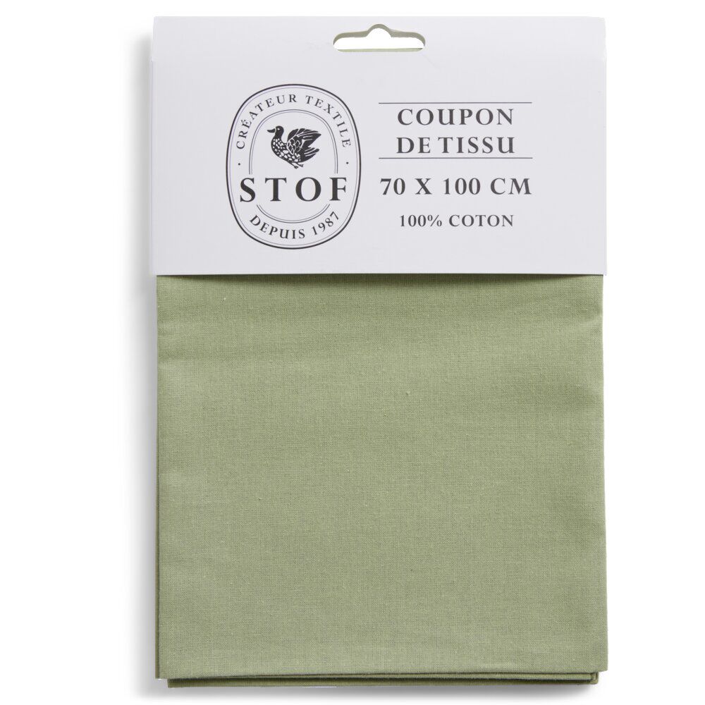 Coupon tissu coton 70x100cm vert