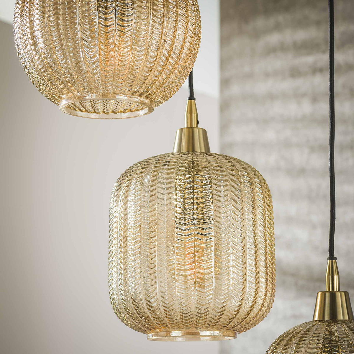 Hanglamp Buckingham Amber getrapt