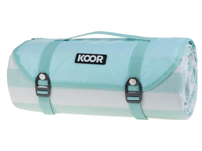 KOOR Picknickdecke Stripes mint 200 x 300 cm Modische Picknick-Decke in sommerlichen Trendfarben
