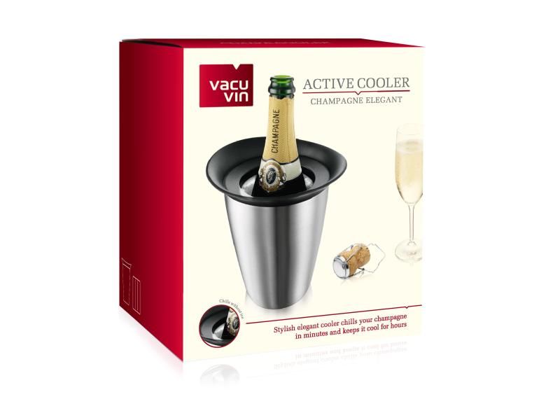 Vacuvin Weinkühler Champagne Elegant Silber Eleganter Champagnerkühler im Edelstahlgehäuse