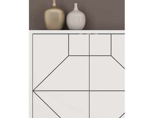 CONCEPT1 - Bahut Dune blanc 184 x 35 x 77,4cm