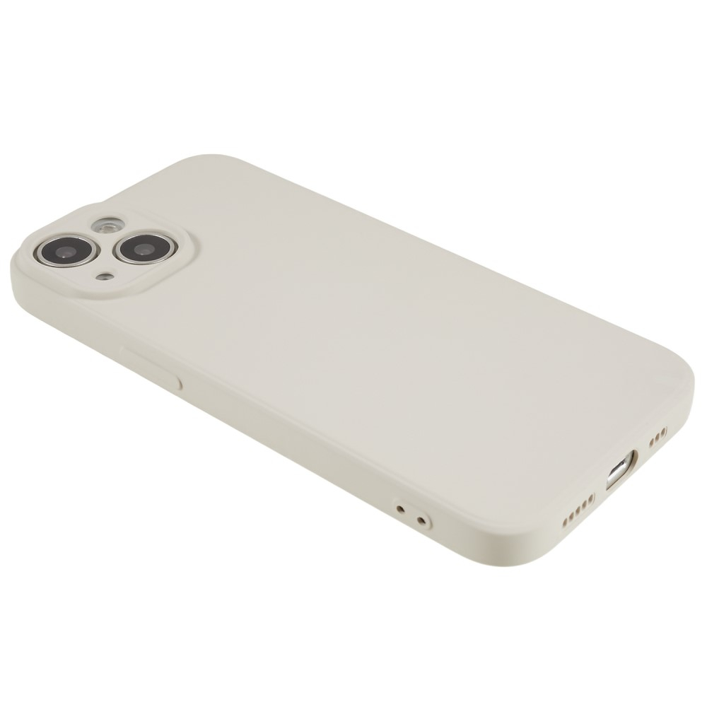 iPhone 15 Gummi Case Hülle mit Kameraschutz - Weiss (Matt)
