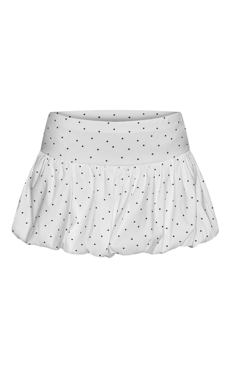 Blanc Mini-jupe Bouffante À Pois