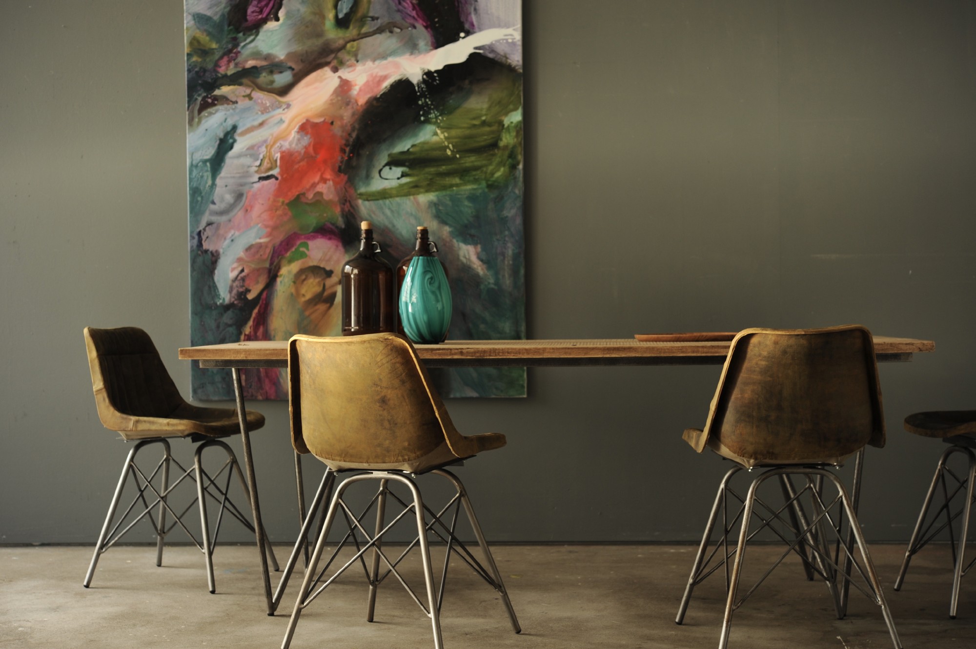 Esstisch 'Brendon', natur, schwarz, B 200 cm, T 90 cm, H 75 cm von fischer's lagerhaus